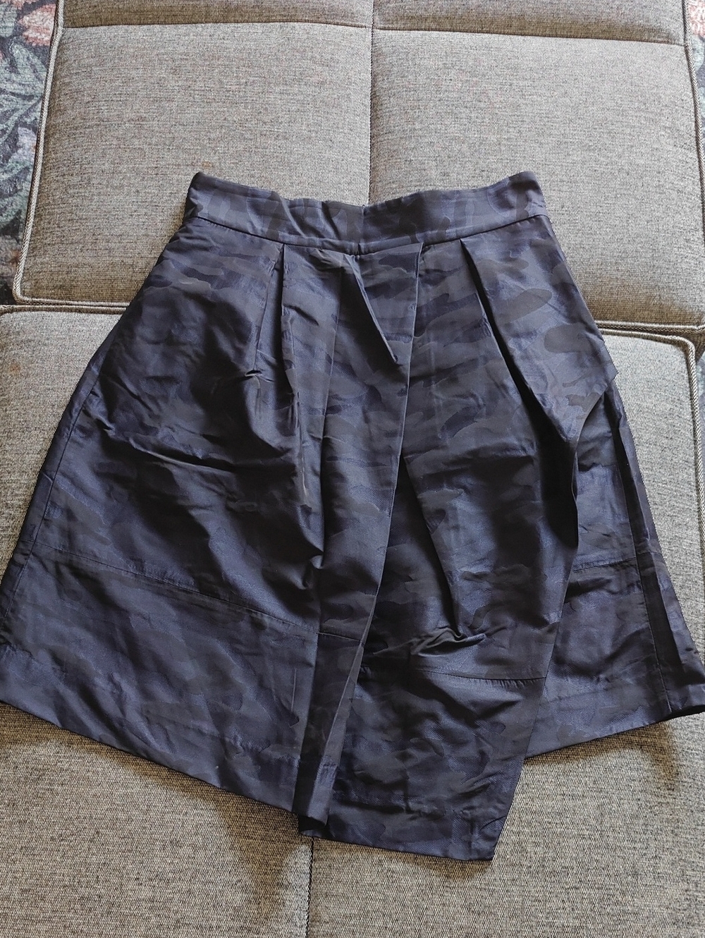 Banana Republic Black Camouflage A-Line Skirt